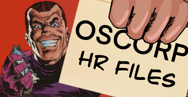 Norman Osborn holding a piece of paper